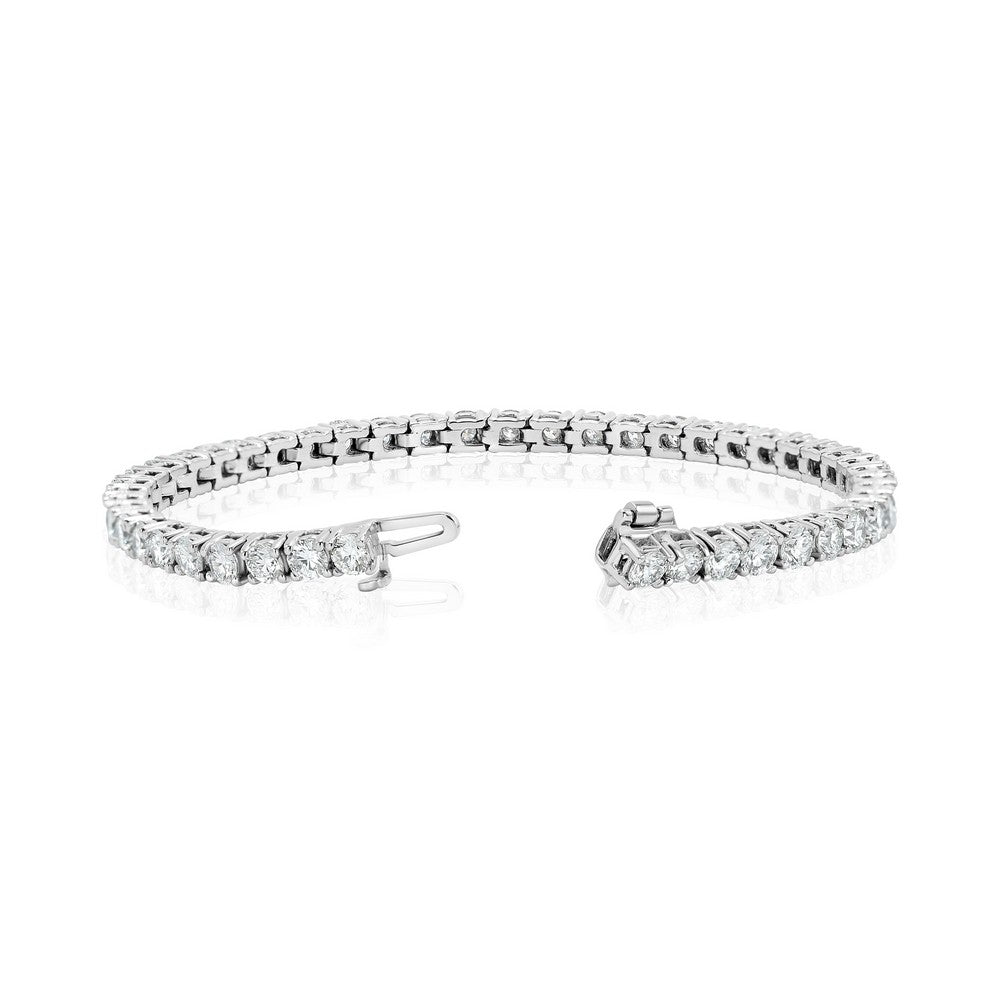 Solid Gold Lab-Created 4-Prong Diamond Tennis Bracelet (D083C5)