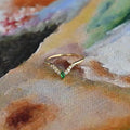 Solid Gold Emerald Curve Ring