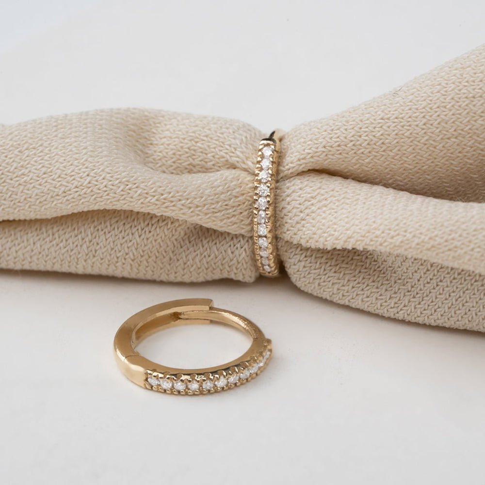 Solid Gold Small Diamond Huggies