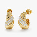 Solid Gold Diamond Croissant Huggies