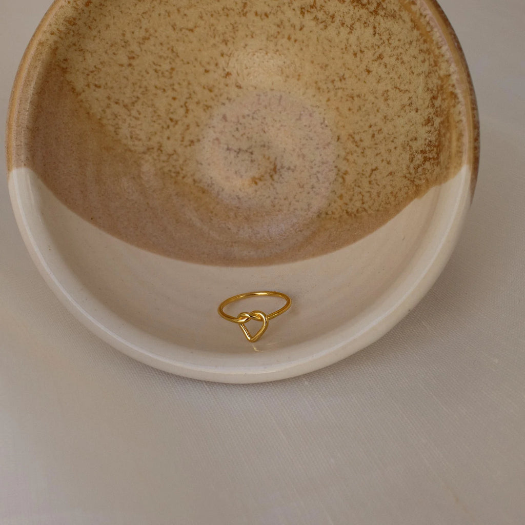 Solid Gold Heart knot Ring