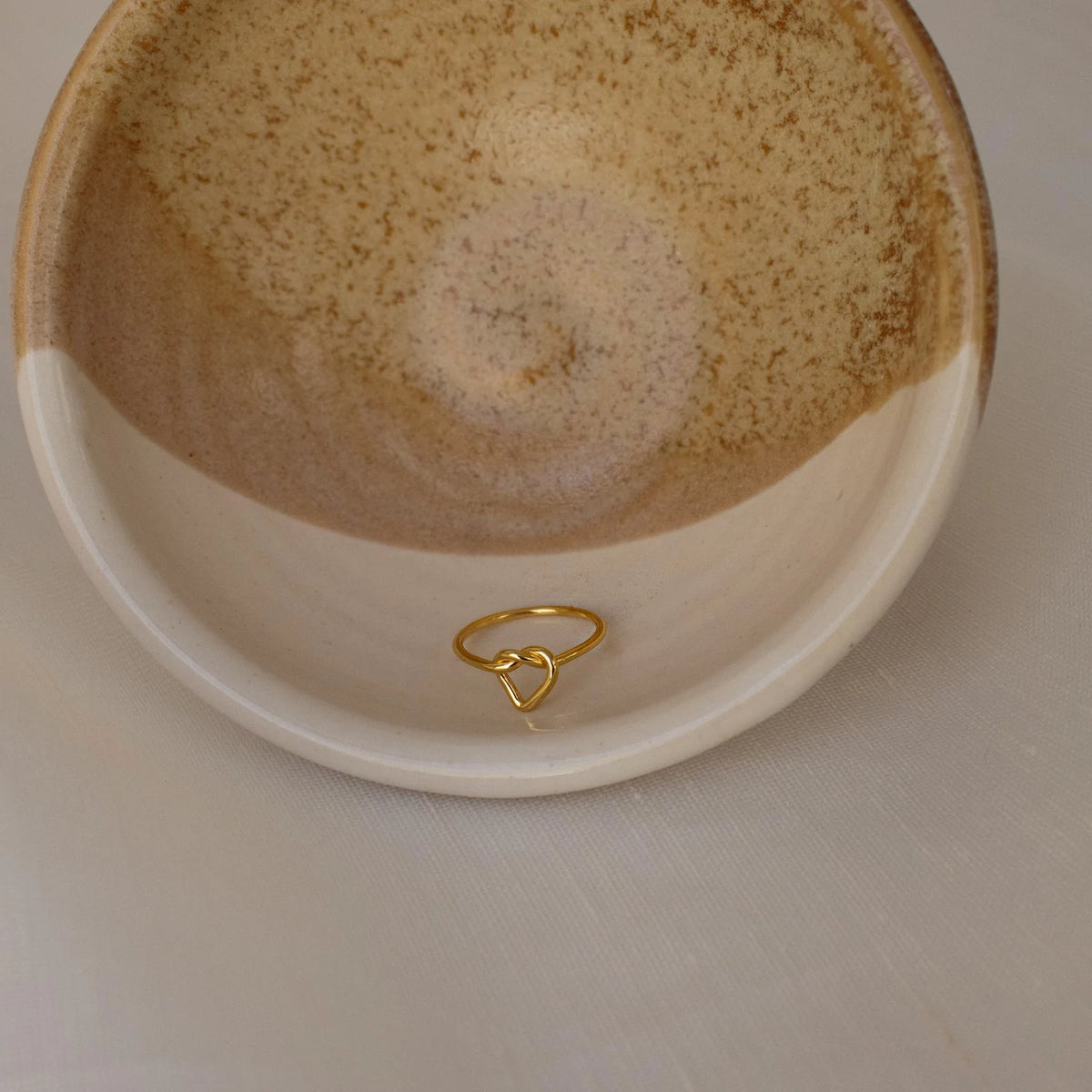 Solid Gold Heart knot Ring