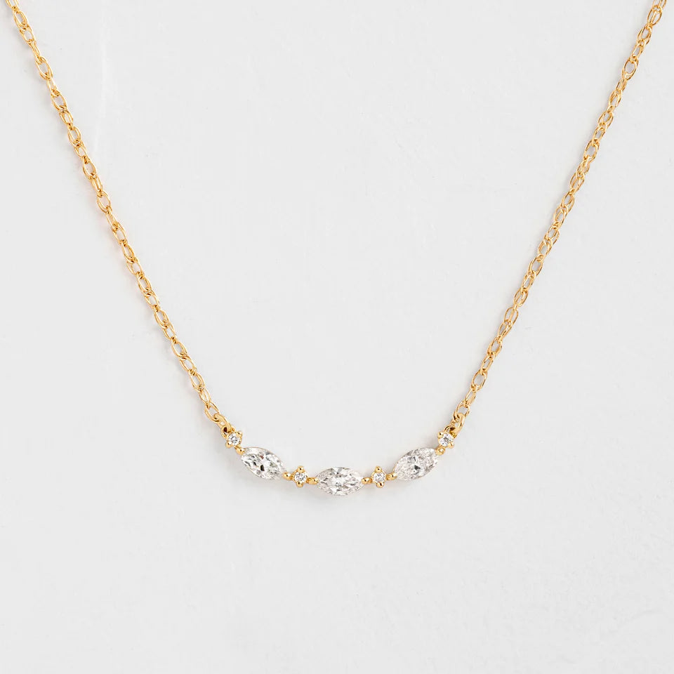 The 14K Solid Gold Interwoven Necklace in Lab-Grown Diamond