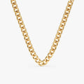 Solid Gold Cuban Link Chain Necklace - 3 mm (7E0E2D)