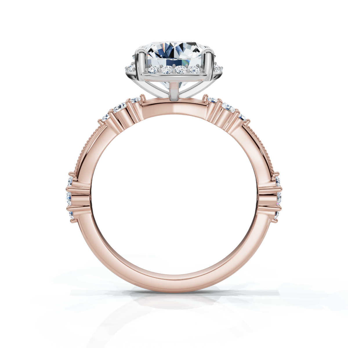 Solid Gold 2.3ct Round Shape Lab Grown Diamond Engagement Ring