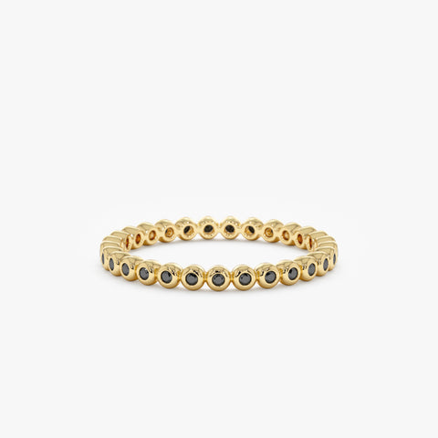 Solid Gold Black Diamond Eternity Ring (EAD8C6)