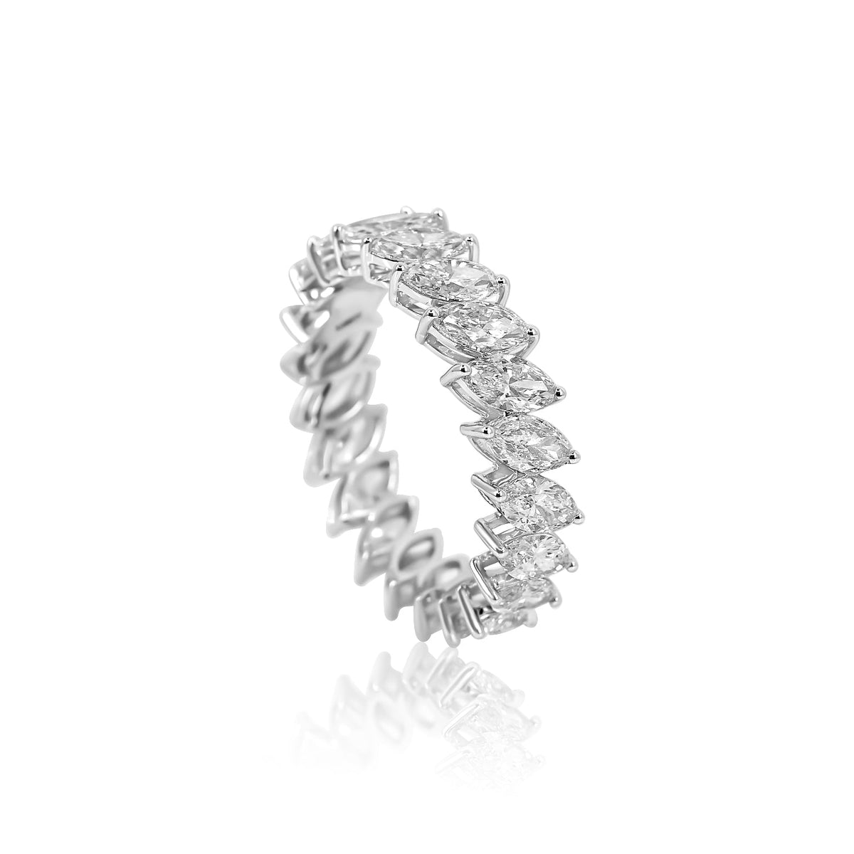 Solid Gold Diamond Multi Marquise Lab Grown Ring (03D4A2)