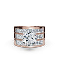 Solid Gold Triple Shank Lab Grown Diamond Ring