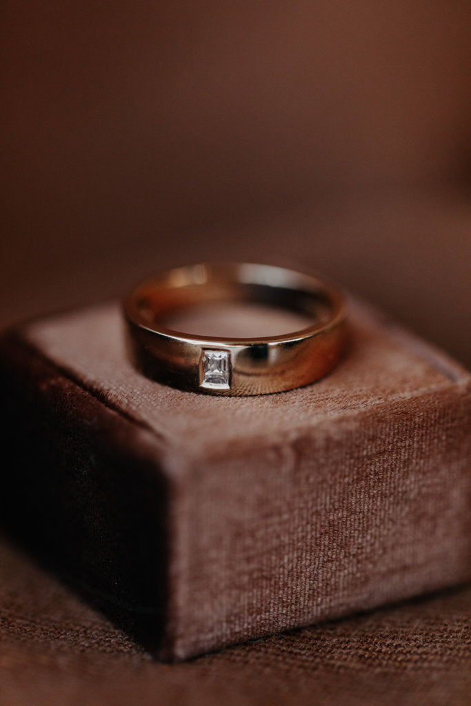 Solid Gold Baguette Diamond Band