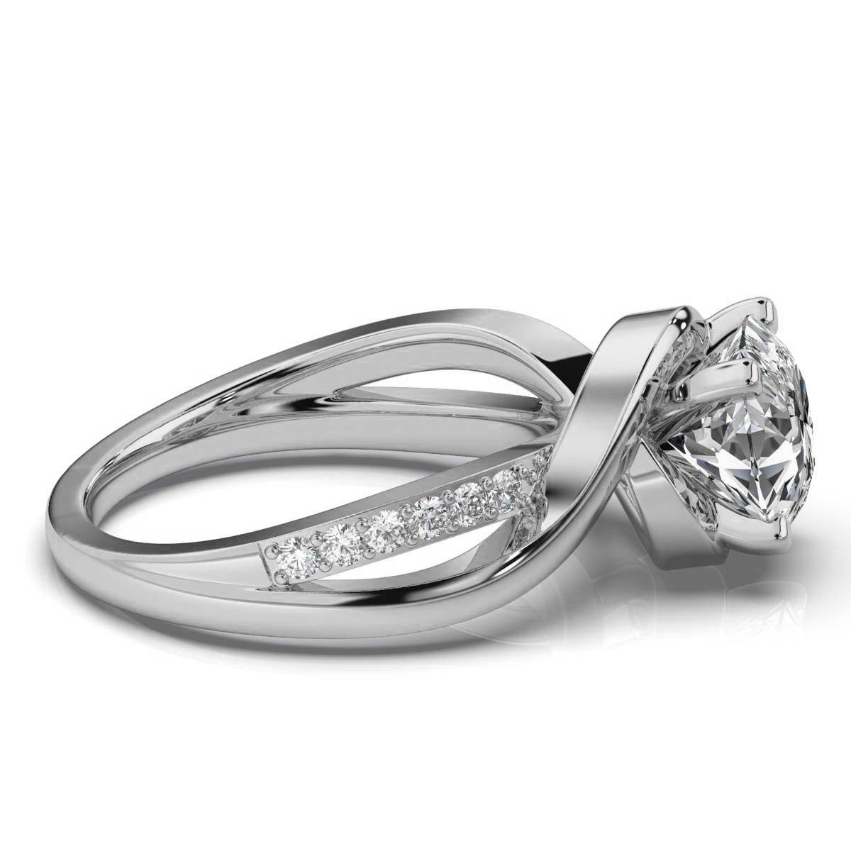 Solid Gold 2 ct Center Round Lab Grown Diamond Ring