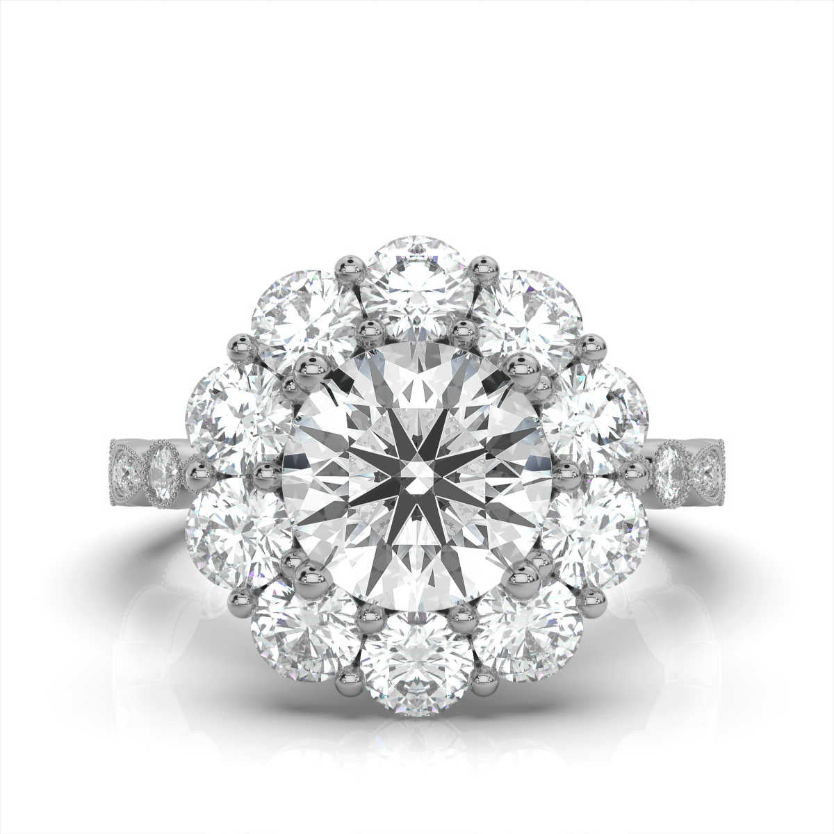Solid Gold 3 CT Solitaire Lab Grown Diamond Engagement Ring (61F1B3)