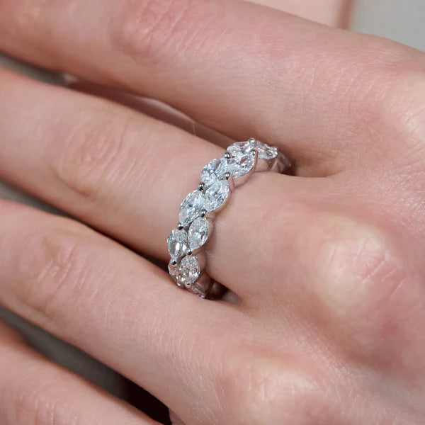 Solid Gold Lab Grown Diamond Double Band Ring