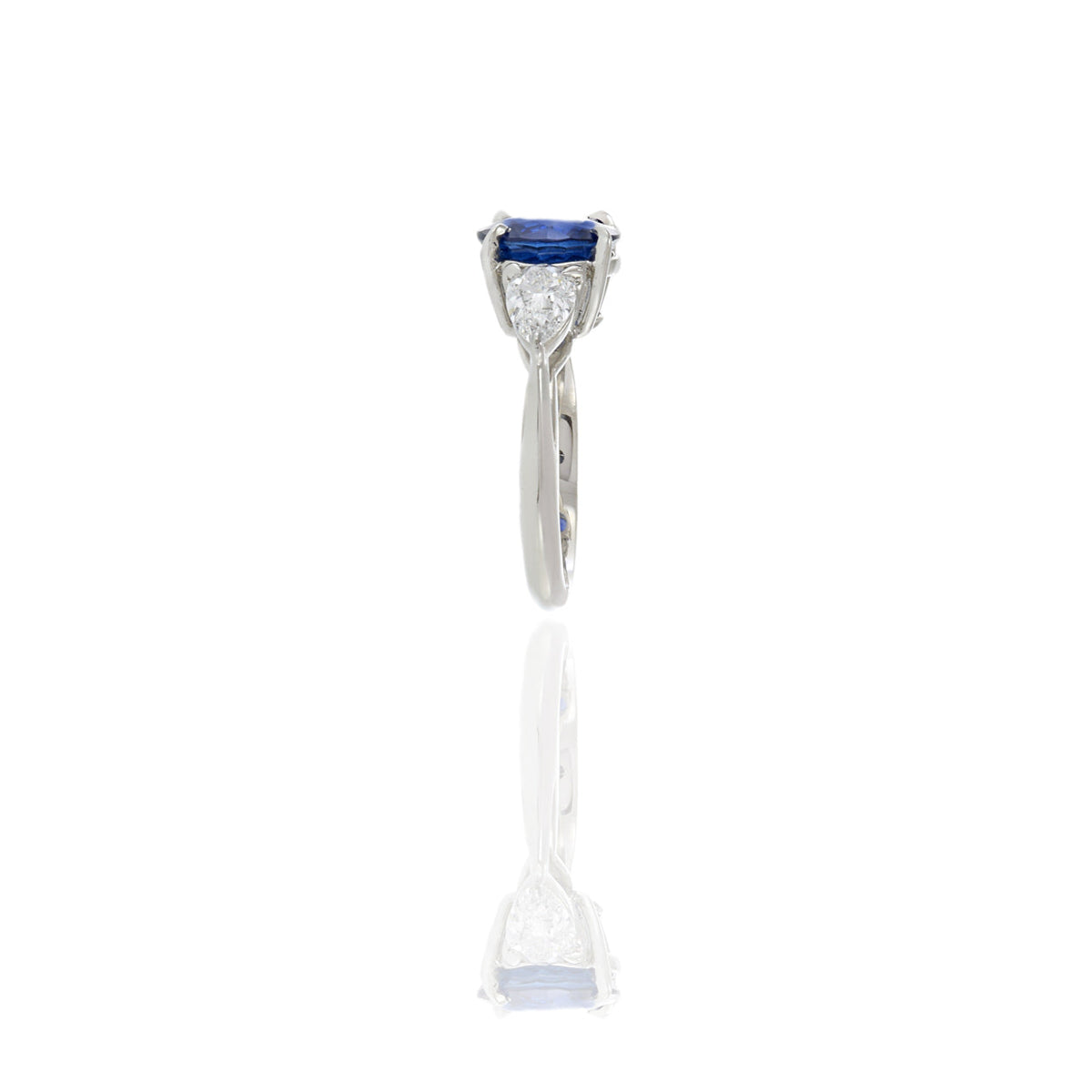 Solid Gold Platinum 3.64CT Ceylon Blue Sapphire and Diamond Ring