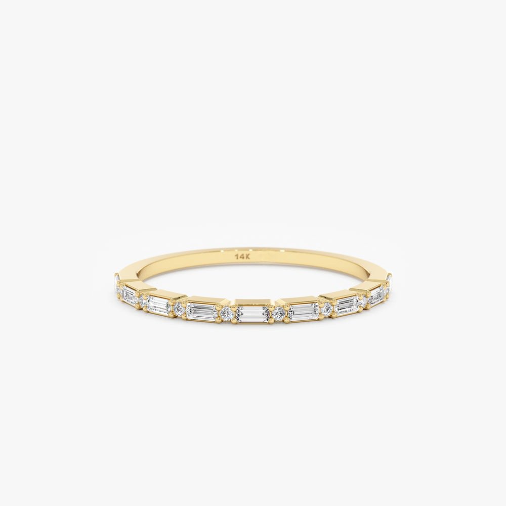 Solid Gold Diamond Dot Dash Half Eternity Ring