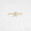 Solid Gold Lab-Grown Diamond Ring, Round Cut Diamond Ring (430666)
