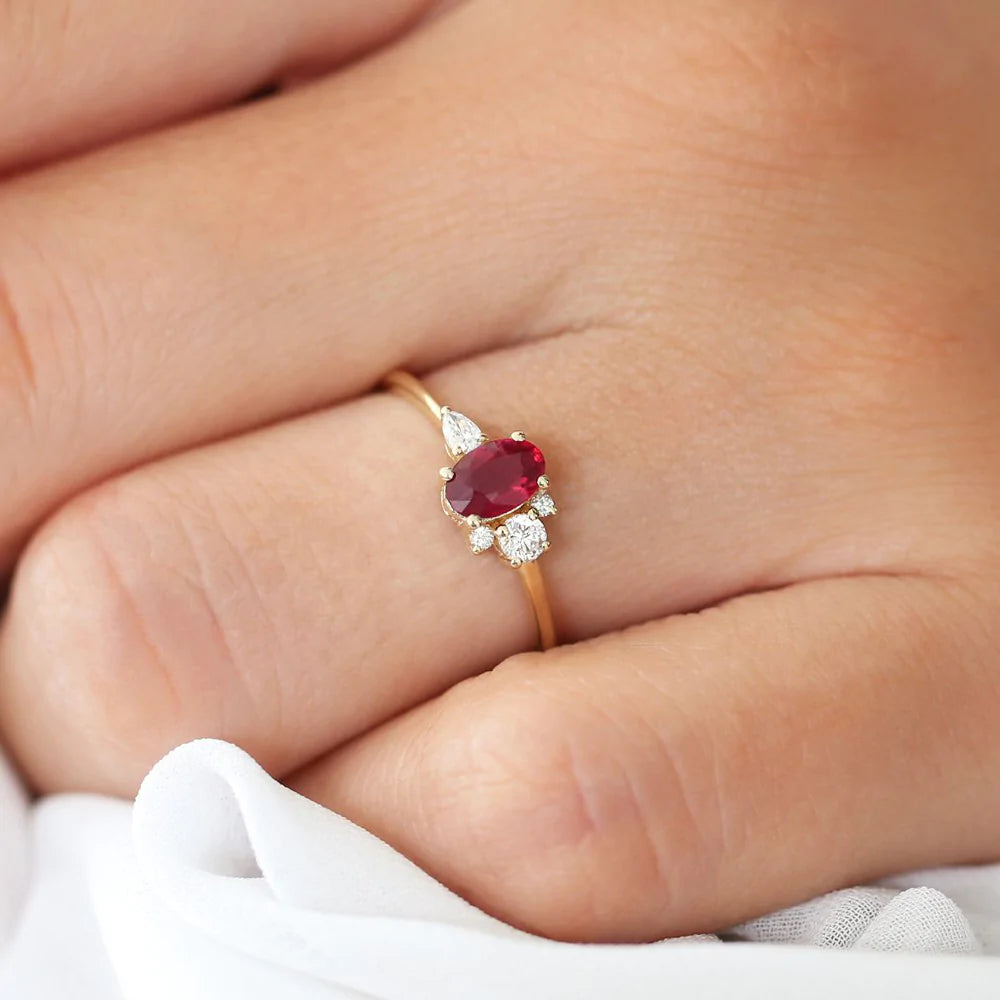 14K Solid Gold 0.19 CT Lab Grown Diamond Ring