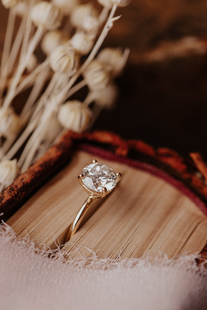 Solid Gold Lab-Grown Diamond Round 4-Prong Solitaire Band