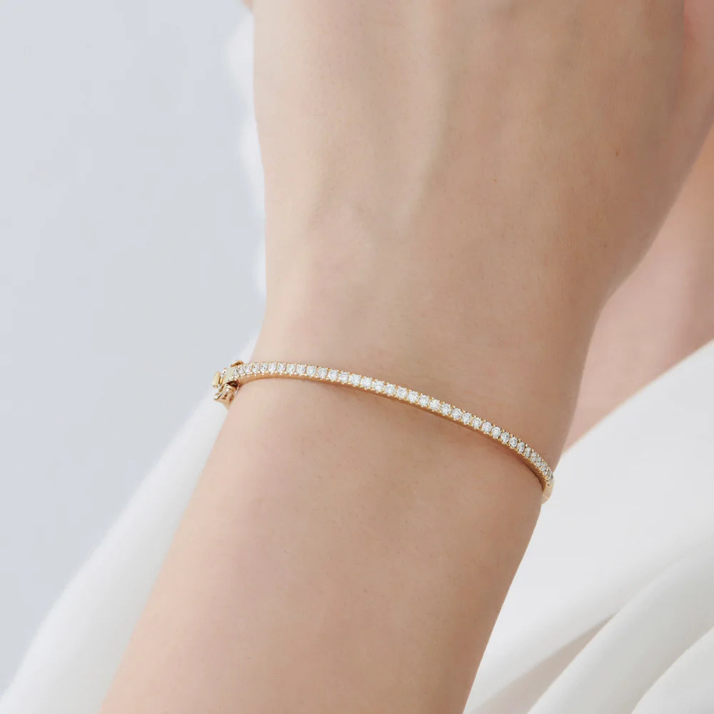 Solid Gold Stacking Micro Pave Diamond Bangle 0.90 ctw