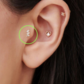 Trio Baguette Moissanite Helix Piercing, photo 1