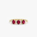 Solid Gold Diamond and Oval Ruby Ring (DD40D4)