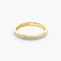 Solid Gold Channel Setting Princess Cut Half Eternity Diamond Ring