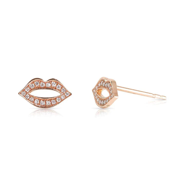 Solid Gold Diamond Lip Earrings