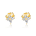Solid Gold Clover Diamond Stud Earring