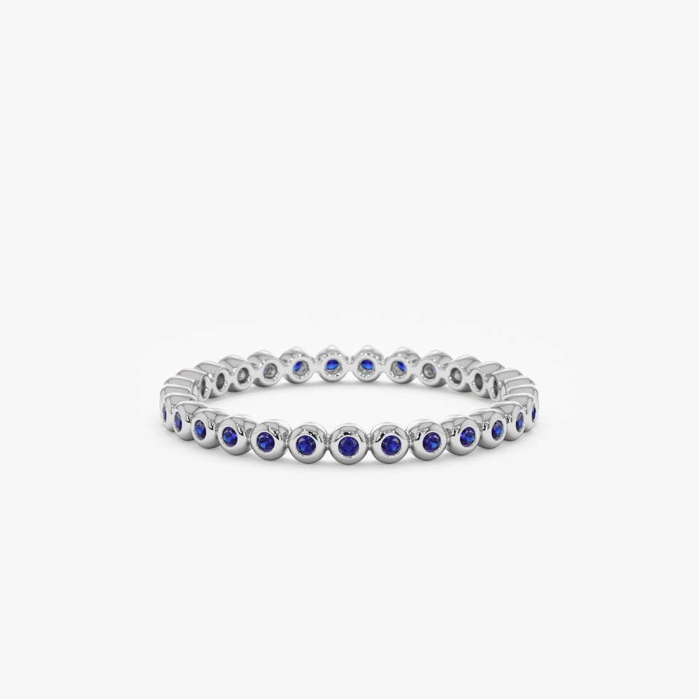 Solid Gold Blue Sapphire Eternity Band (5AD12A)