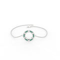 Solid Gold Open Circle Natural Emerald Bracelet