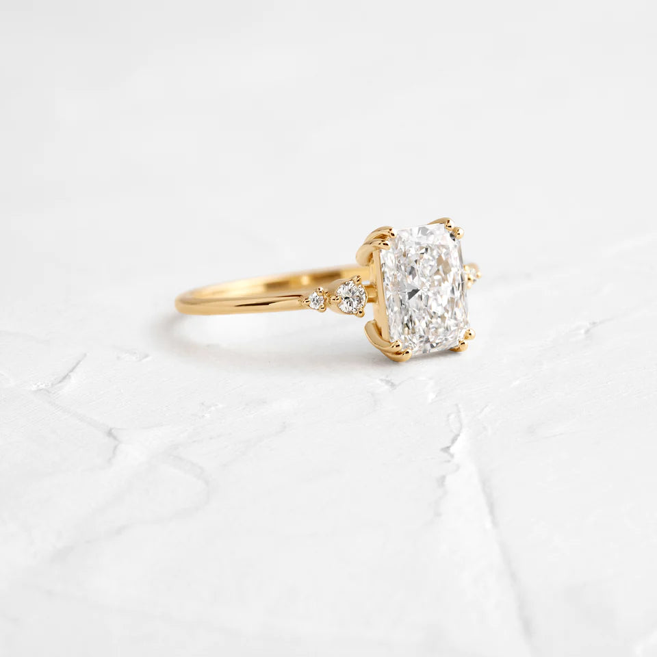 Solid Gold Radiant Cut Lab-Grown Diamond Ring
