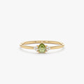 14K Solid Gold Petite Peridot Engagement Ring