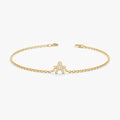 Solid Gold Capital Initial Diamond Bracelet