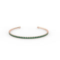 Solid Gold Natural Emerald Cuff Bracelet