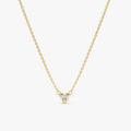 Solid Gold Solitaire Diamond Heart Necklace (0934BD)