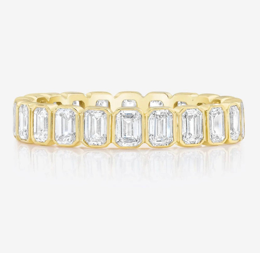 Solid Gold Petite Moissanite Wedding Band