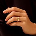 Solid Gold Marquise Emerald Band Ring