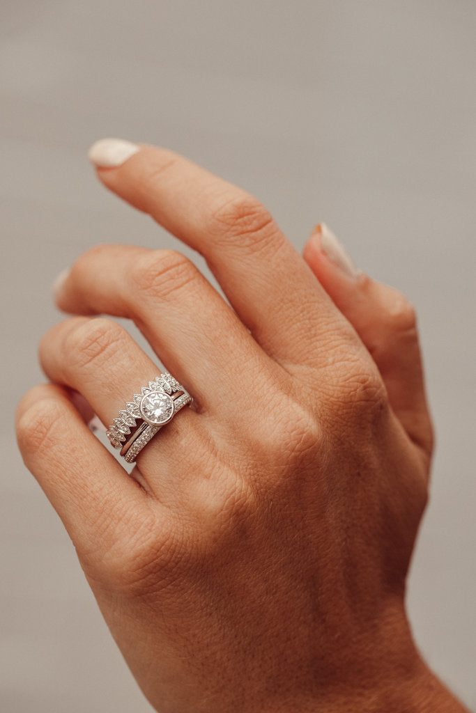 Solid Gold Lab-Grown Diamond Round Bezel Set Solitaire Ring