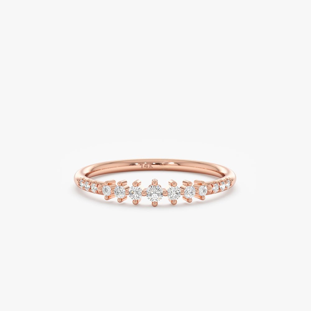 Solid Gold Graduated Diamond Ring (FFE34AF4D914)