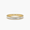Solid Gold Prong Setting Full Eternity Baguette Diamond Ring