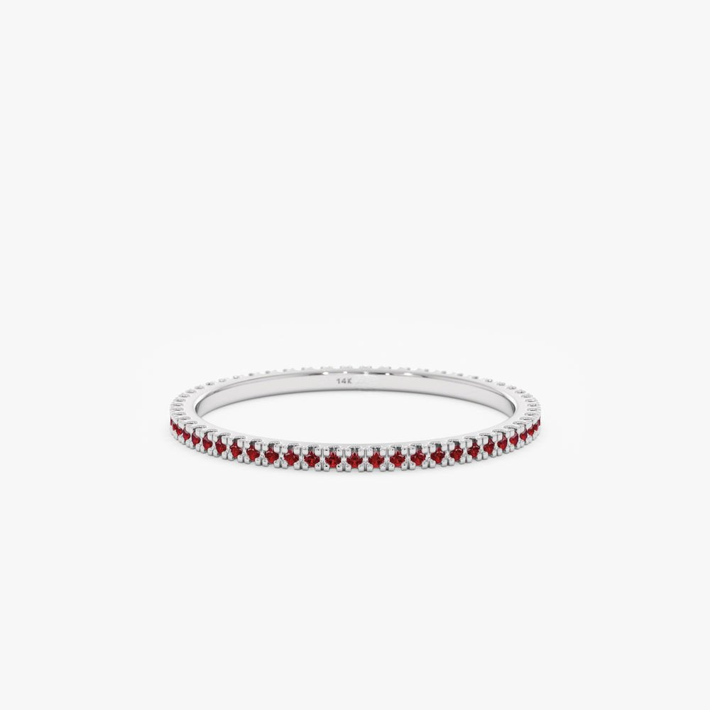 Solid Gold Prong Set Ruby Eternity Band (330477)