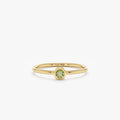 Solid Gold Natural Peridot Bezel Ring (84B64E)