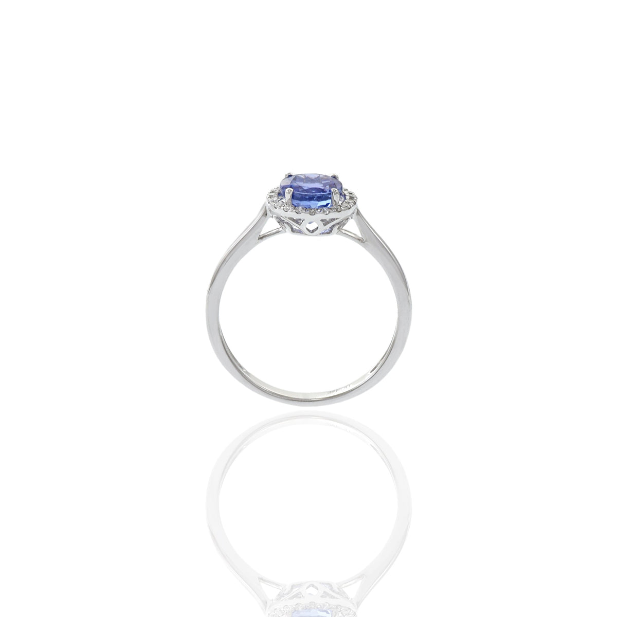 Solid Gold Tanzanite And Diamond Ring (A1D6D5)