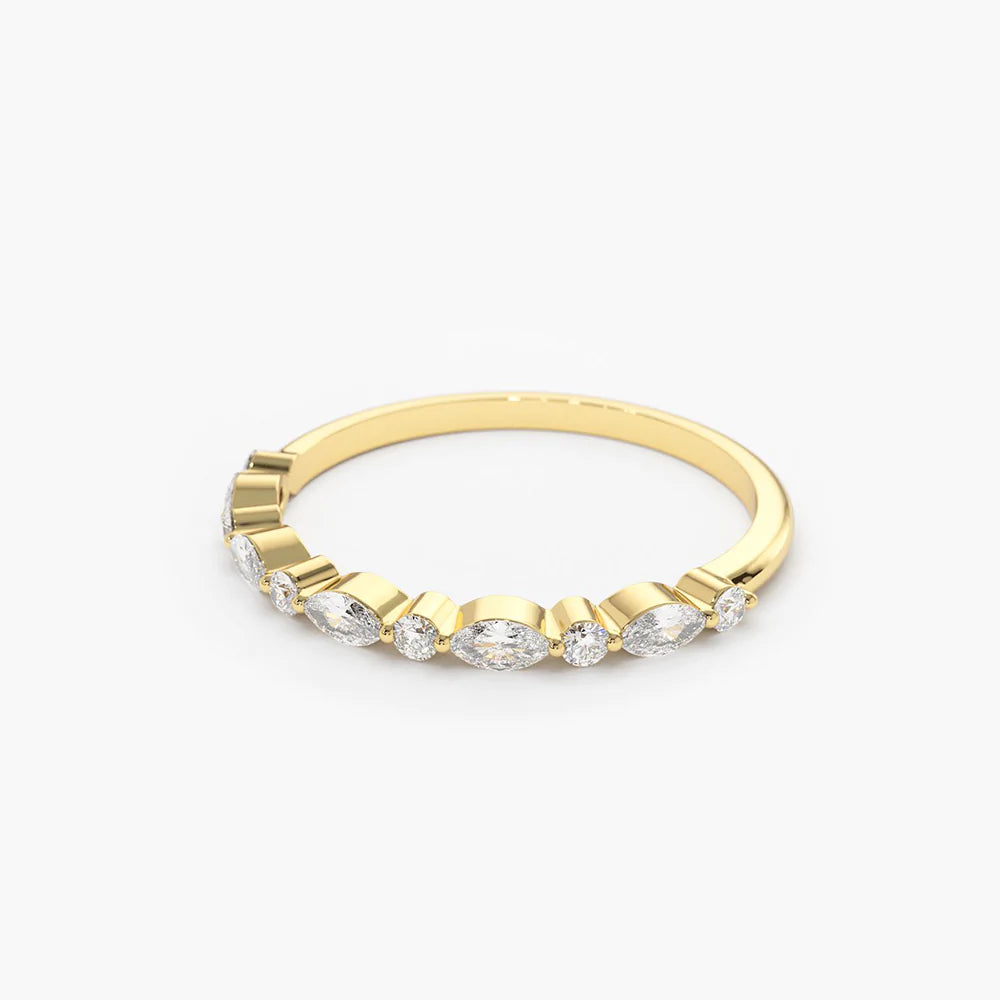 Marquise and Round Moissanite Ring, photo 5