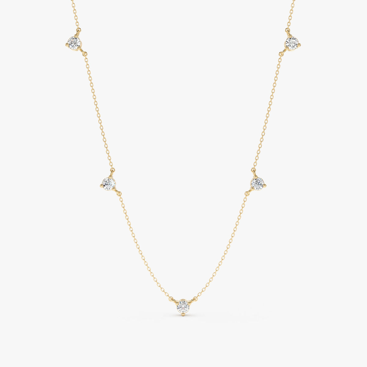 Solid Gold Diamond Station Necklace (1DCCE8)