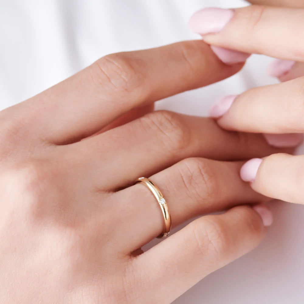 Solid Gold Star Setting Full Eternity Diamond Ring