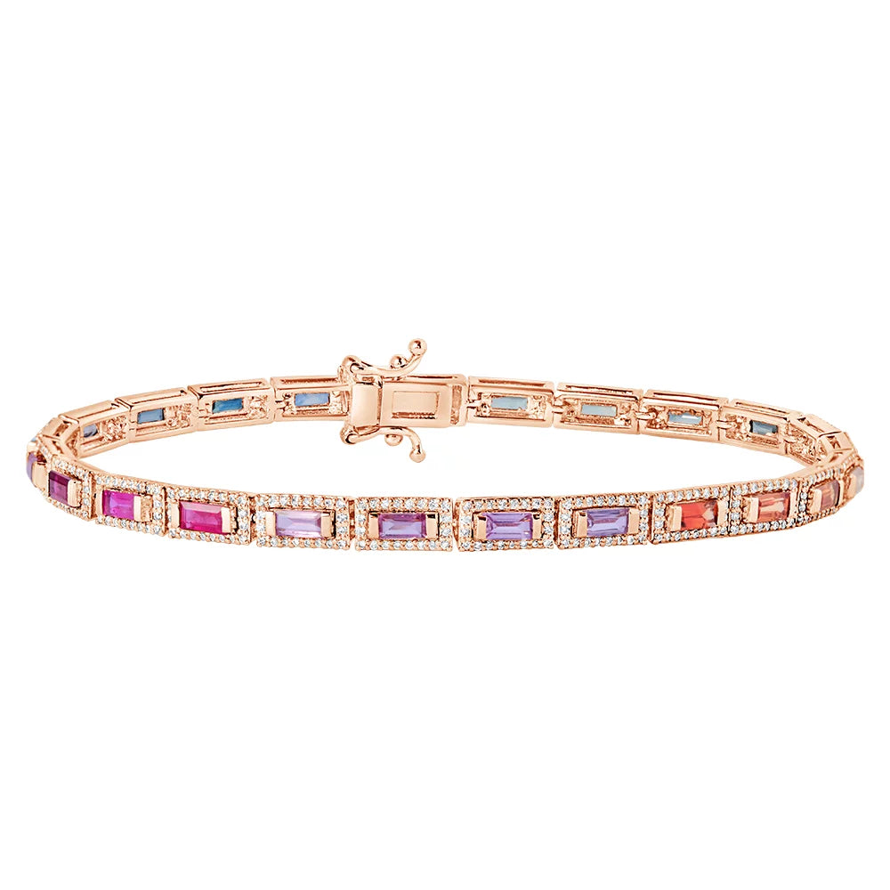 Solid Gold Festival Rainbow Bracelet