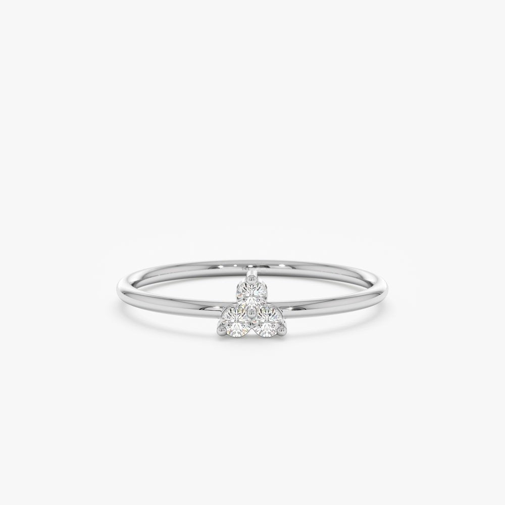 Solid Gold Triple Diamond Cluster Ring (33616A)