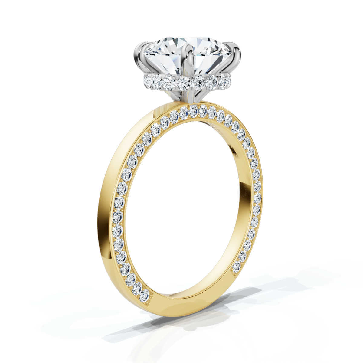 Solid Gold 2 CT Lab Grown Diamond Engagement Ring (E189A1)