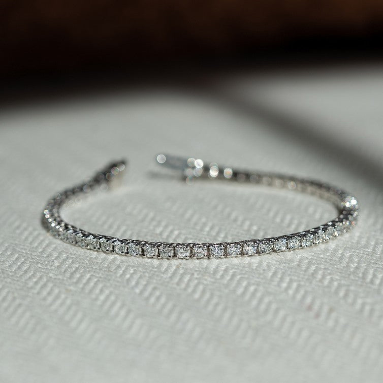 Solid Gold Lab-Created 4-Prong Diamond Tennis Bracelet (FFAC9A)