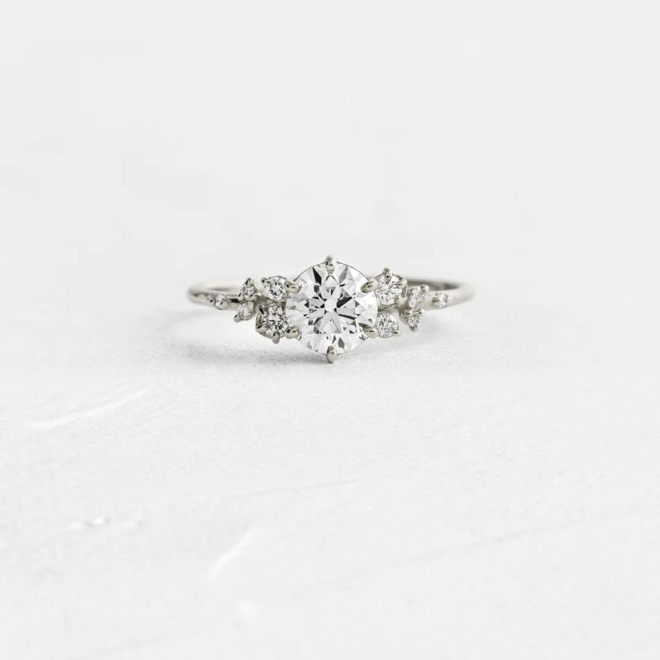 Solid Gold 1.25. Round Cut Lab-Grown Diamond Ring